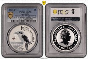 2022-P $1 Kookaburra Ag Colorized Platypus Privy MS70