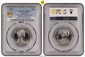 2016 20C Frosted Uncirculated Machin Obverse MS69