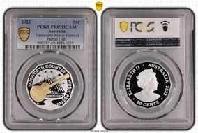 2022 50C Tamworth Music Festival Ag Partial Gilt PR69DCAM