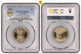 2016 $1 100 Years of Anzac MS66