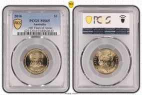 2016 $1 100 Years of Anzac MS65