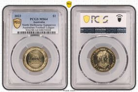 2023 $1 North Melbourne Kangaroos Australian Football League MS64