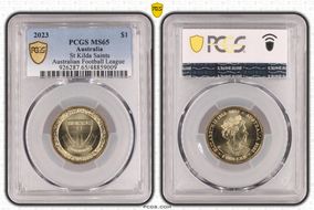 2023 $1 St Kilda Saints Australian Football League MS65