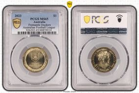 2023 $1 Fremantle Dockers Australian Football League MS65