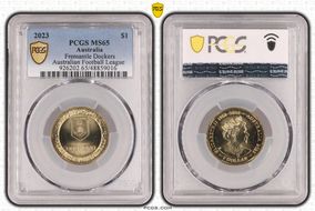 2023 $1 Fremantle Dockers Australian Football League MS65