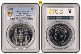 2023 £5 Coronation of Charles III CuNi MS64
