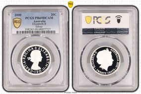 2000 20C Elizabeth II Silver PR69DCAM