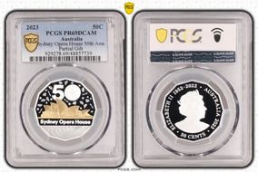 2023 50C Sydney Opera House 50th Ann. Partial Gilt PR69DCAM