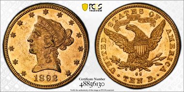 1892-CC $10 MS61