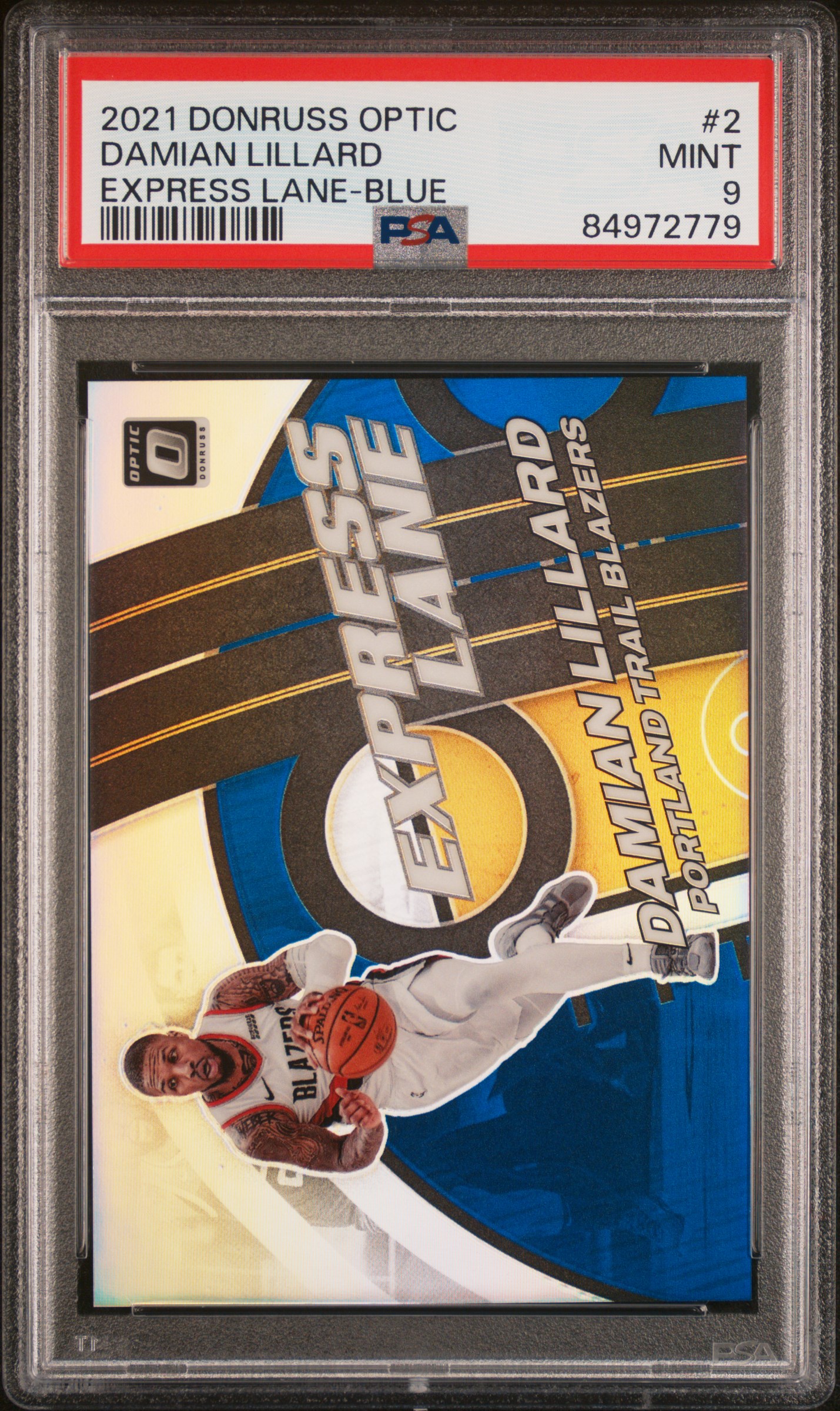 2021 PANINI DONRUSS OPTIC EXPRESS LANE #2 DAMIAN LILLARD EXPRESS LANE-BLUE