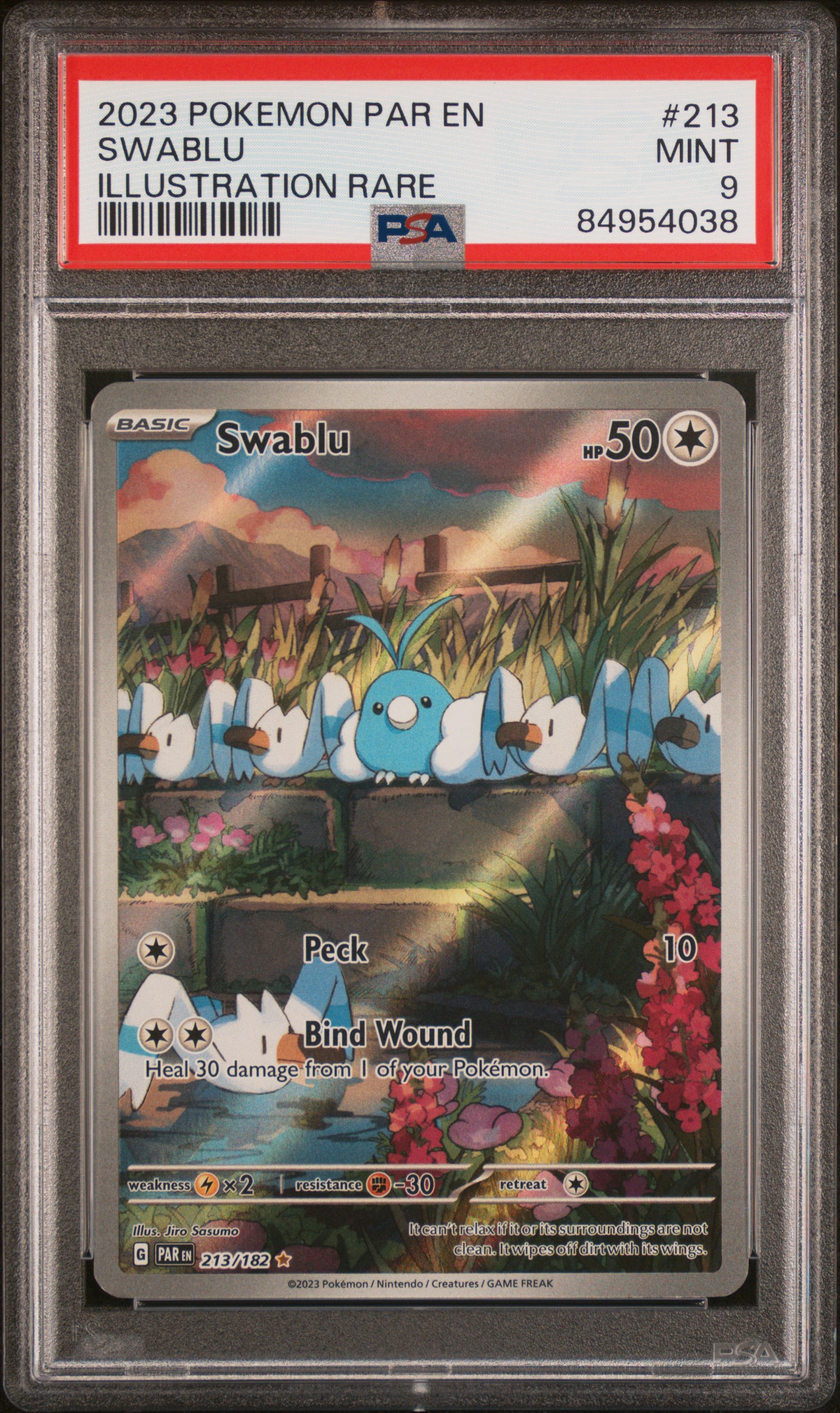 2023 POKEMON PAR EN-PARADOX RIFT #213 SWABLU ILLUSTRATION RARE