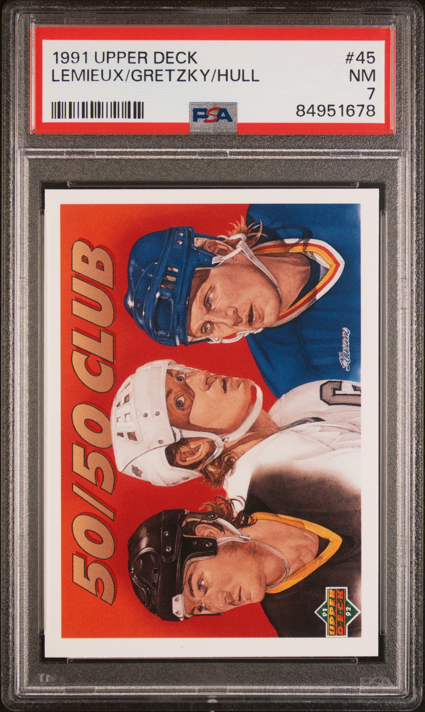 1991 UPPER DECK #45 LEMIEUX/GRETZKY/HULL