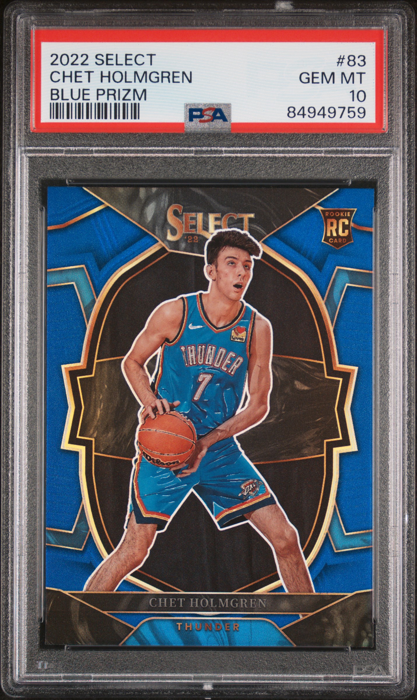 2022 PANINI SELECT #83 CHET HOLMGREN BLUE PRIZM