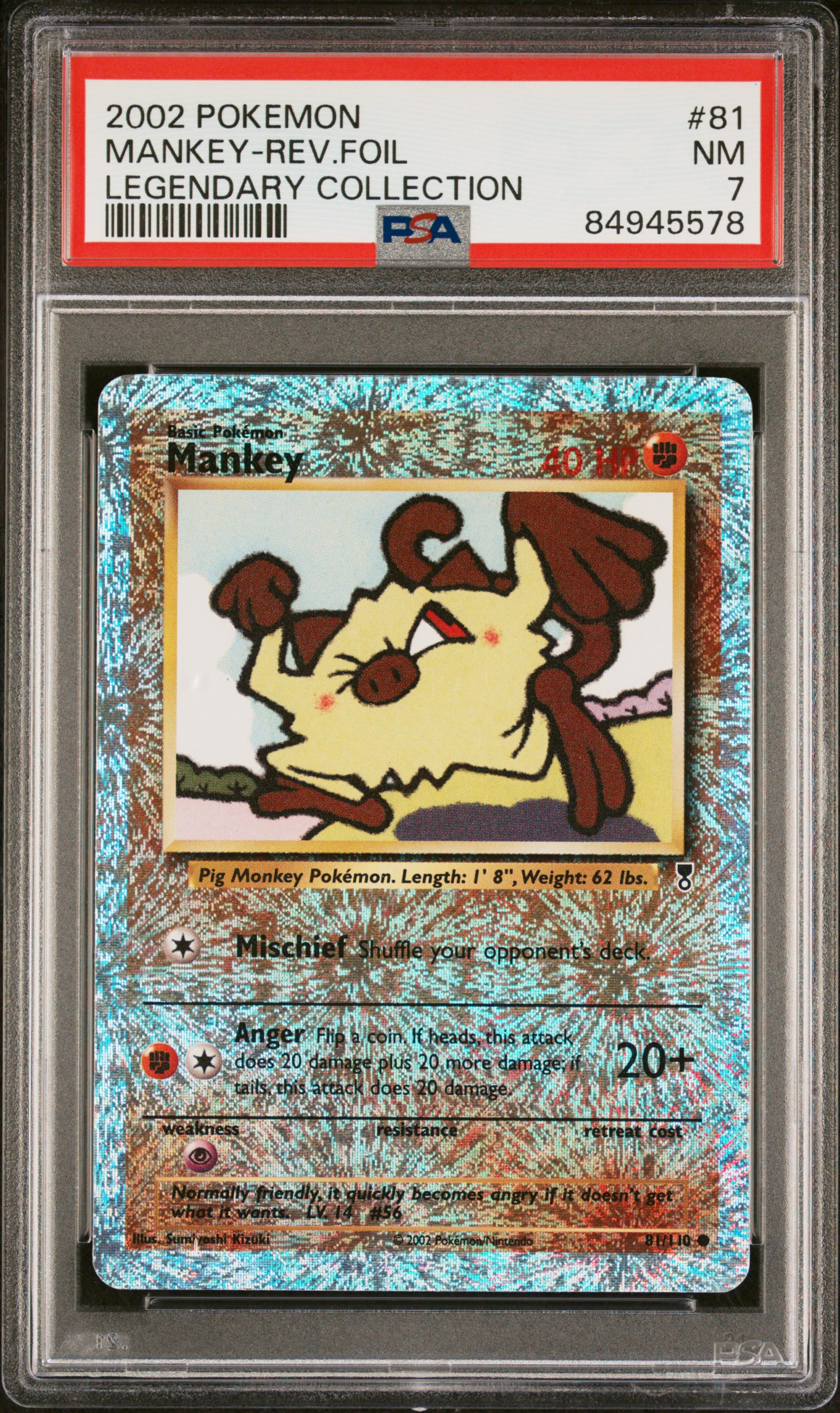 2002 POKEMON LEGENDARY COLLECTION #81 MANKEY-REV.FOIL LEGENDARY COLLECTION