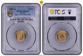 1899-A 10 Fr Gad-1016 F-508 Cérès MS66