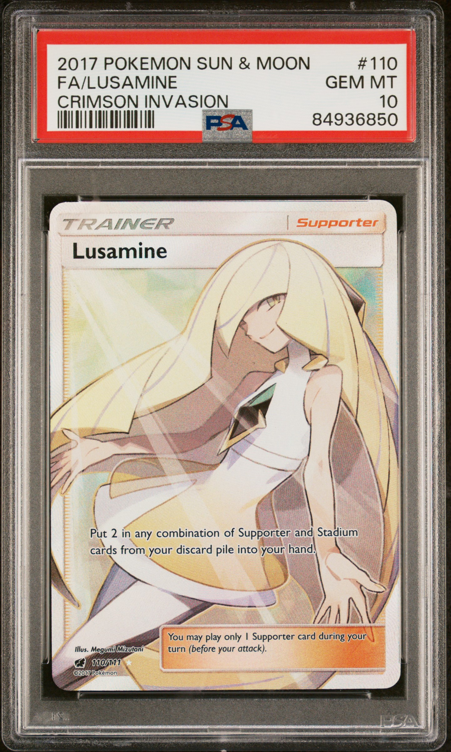 2017 POKEMON SUN & MOON CRIMSON INVASION #110 FA/LUSAMINE CRIMSON INVASION