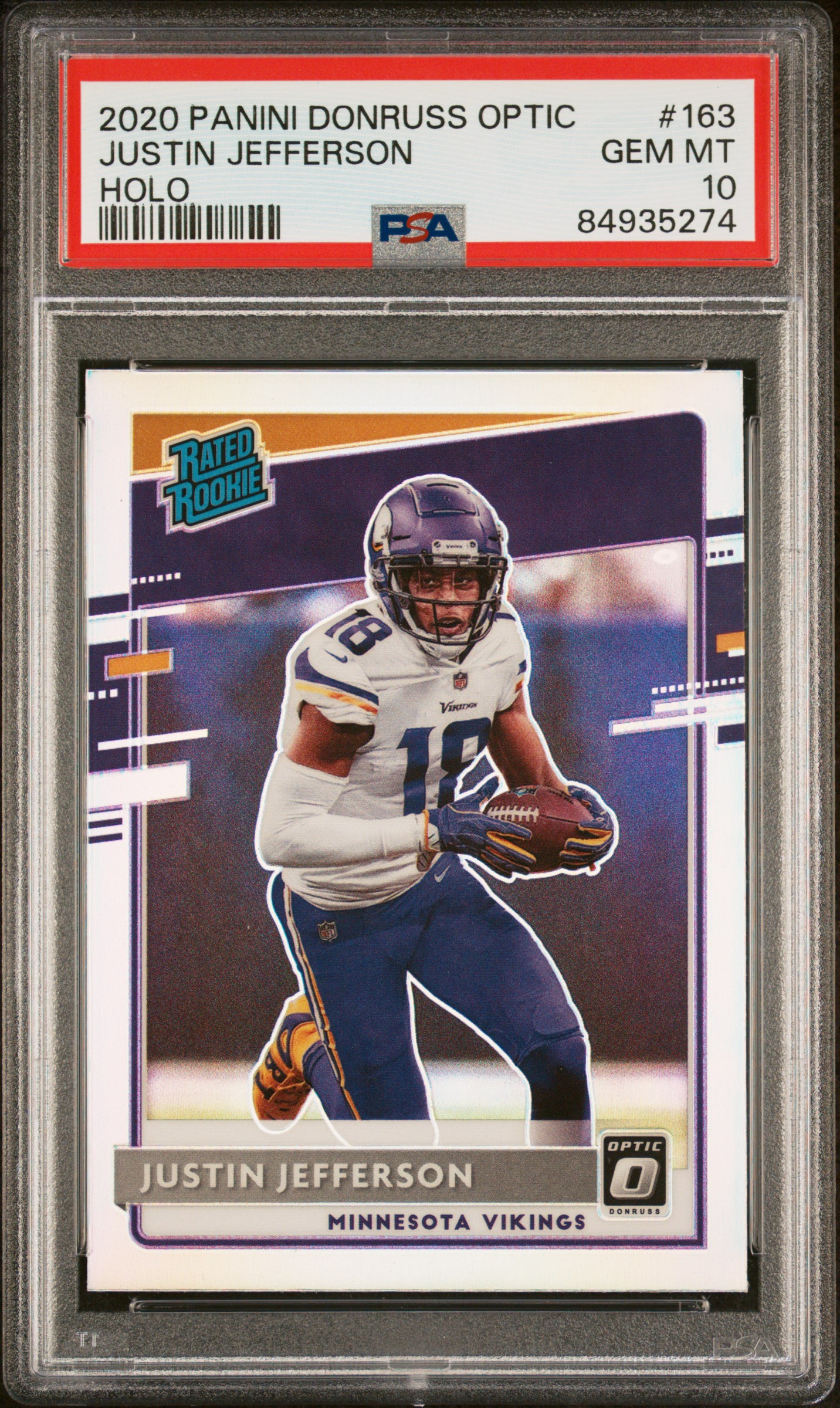 2020 PANINI DONRUSS OPTIC #163 JUSTIN JEFFERSON HOLO