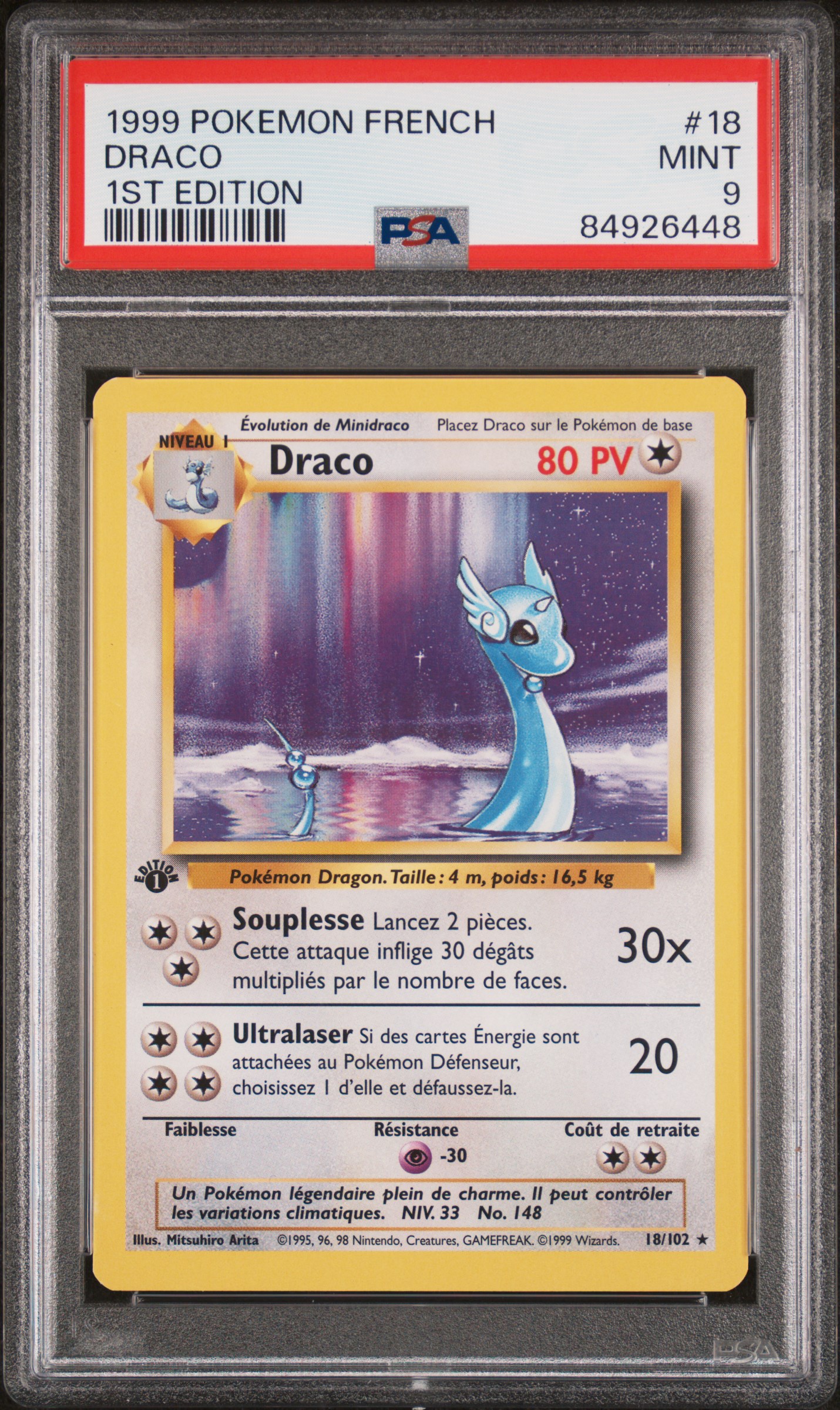 1999 POKEMON FRENCH #18 DRACO 1ST EDITION