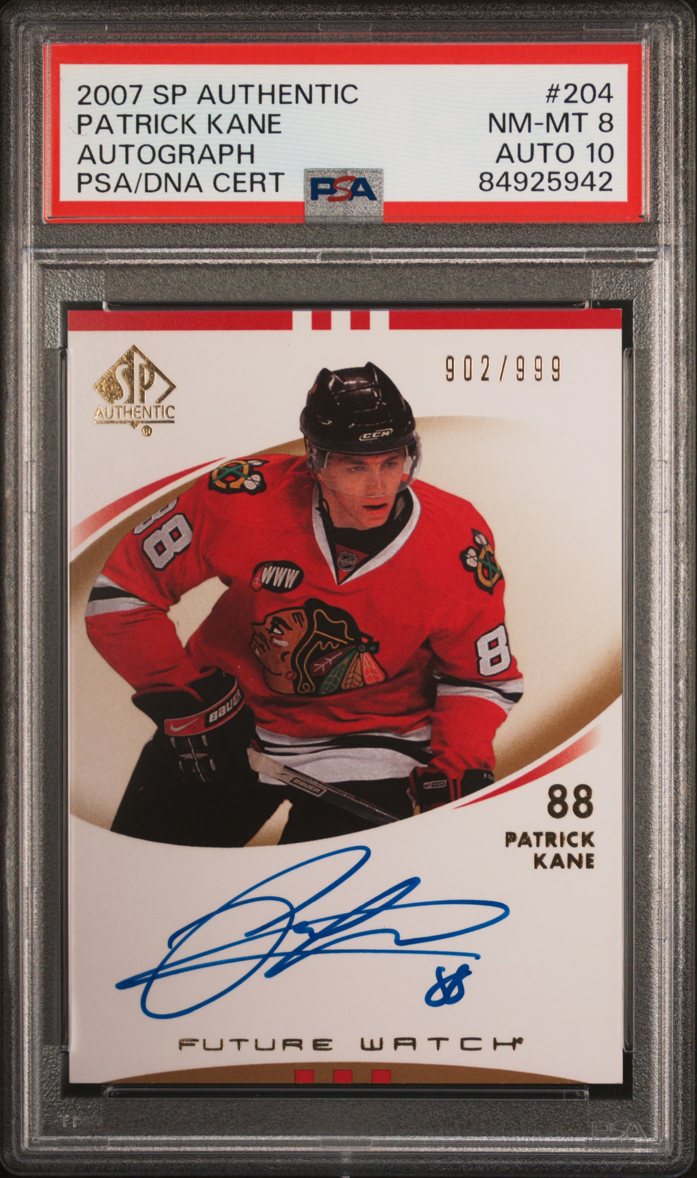 2007 SP AUTHENTIC #204 PATRICK KANE AUTOGRAPH