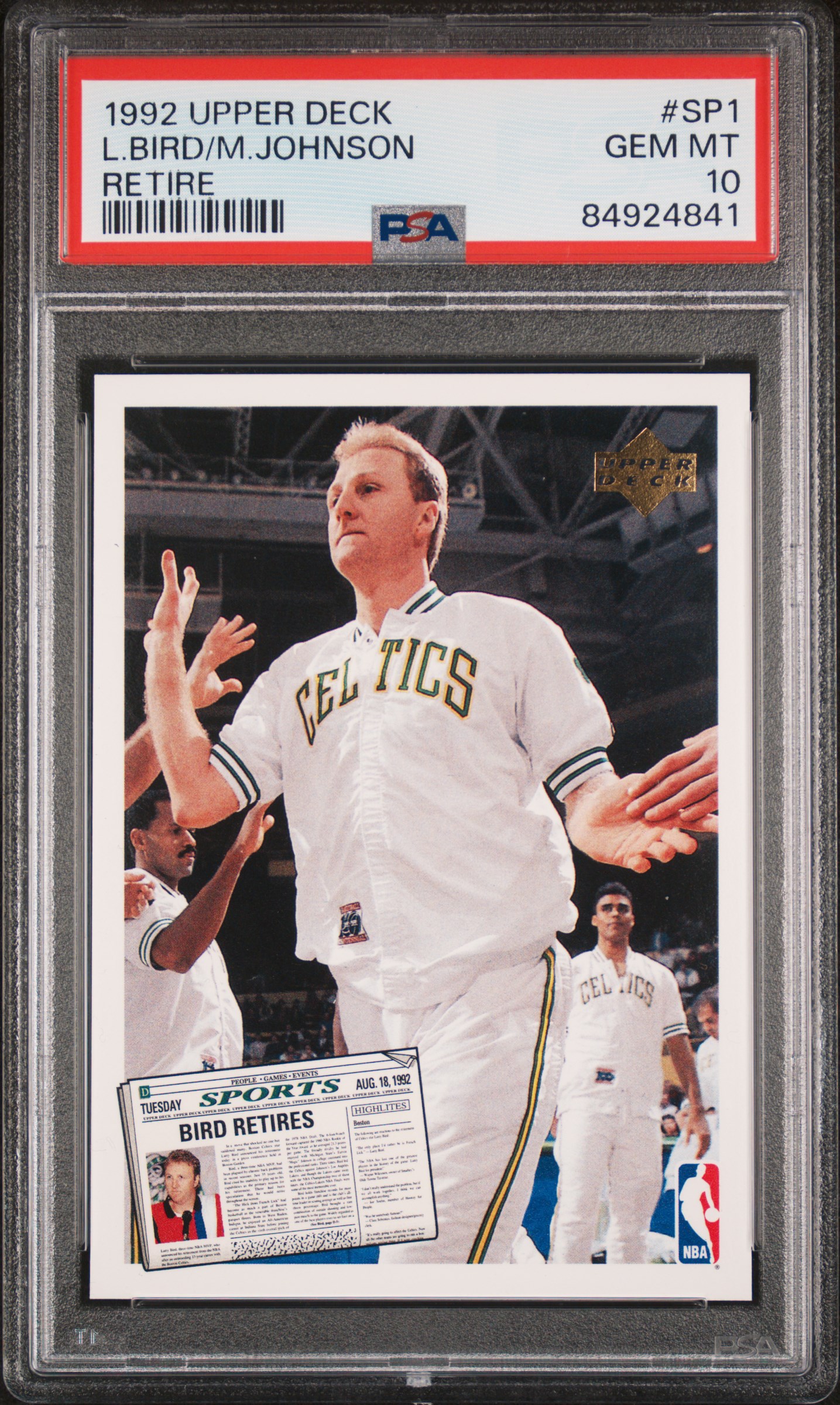 1992 UPPER DECK #SP1 L.BIRD/M.JOHNSON RETIRE