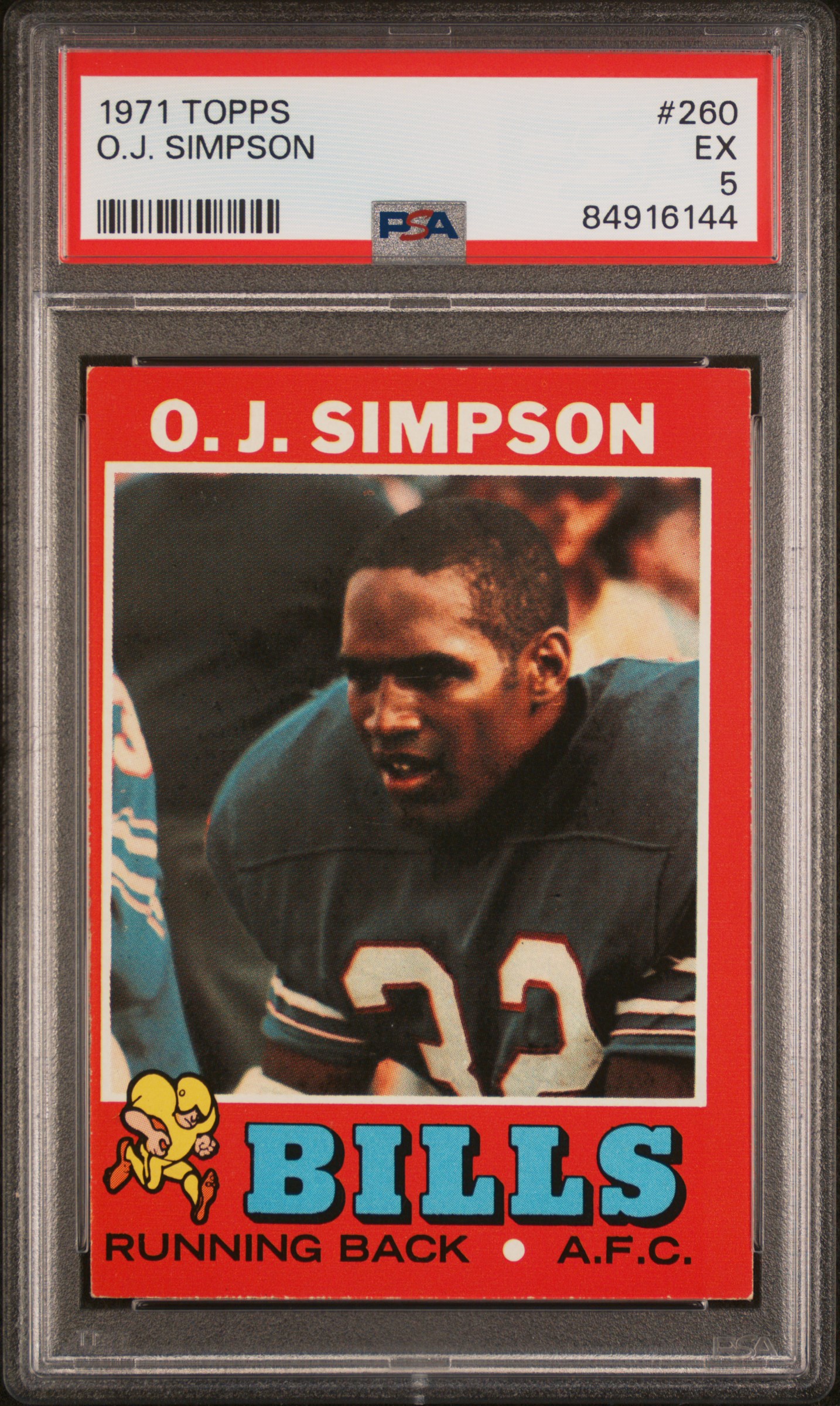 1971 Topps #260 O.J. Simpson – PSA EX 5