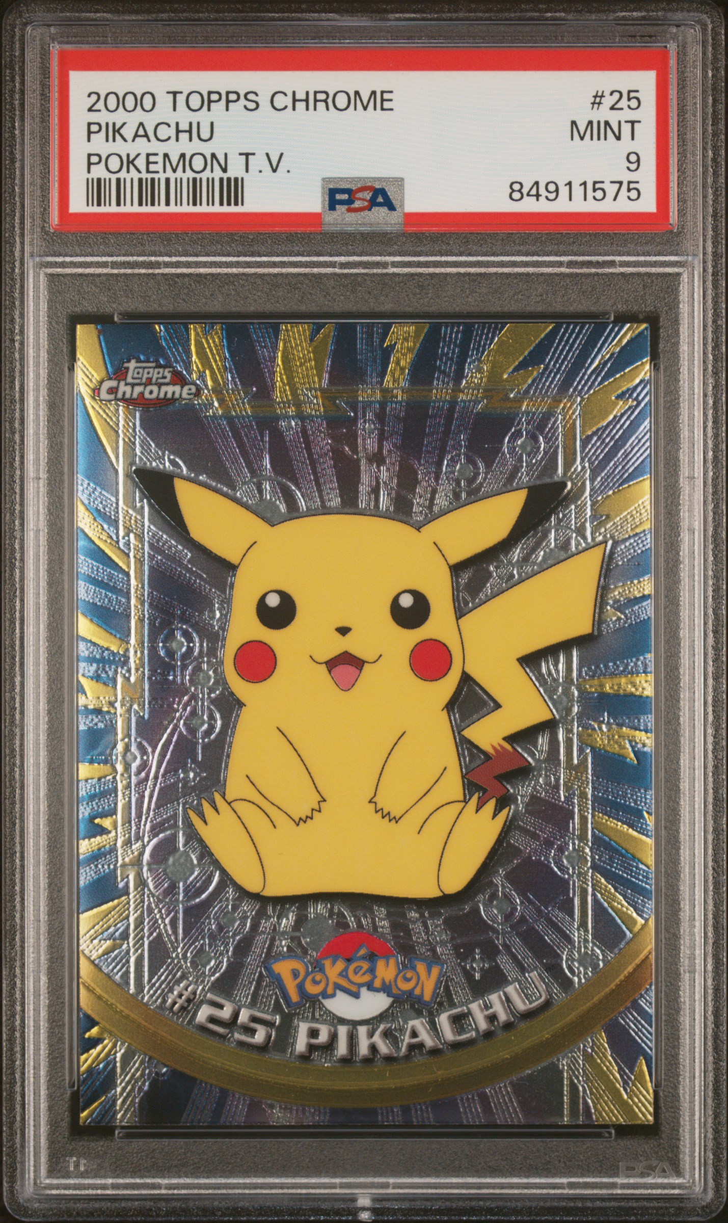 2000 TOPPS CHROME POKEMON T.V. #25 PIKACHU POKEMON T.V.