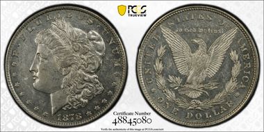 1878 8TF $1 VAM 14.8, Spiked Eye AU55