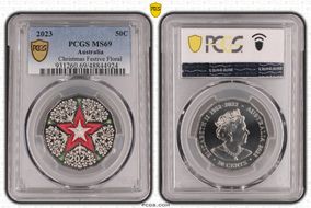 2023 50C Christmas Festive Floral MS69