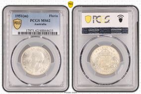 1951(m) Florin KM-48  Ag MS62