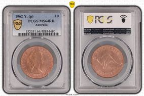 1962 Y. (p) 1D MS64RD