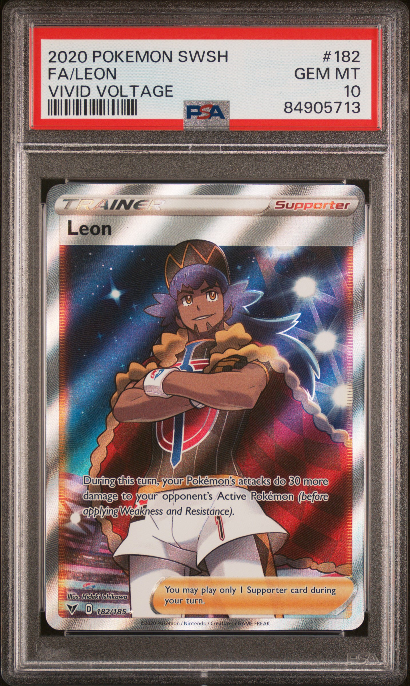 2020 POKEMON SWORD & SHIELD VIVID VOLTAGE #182 FA/LEON VIVID VOLTAGE