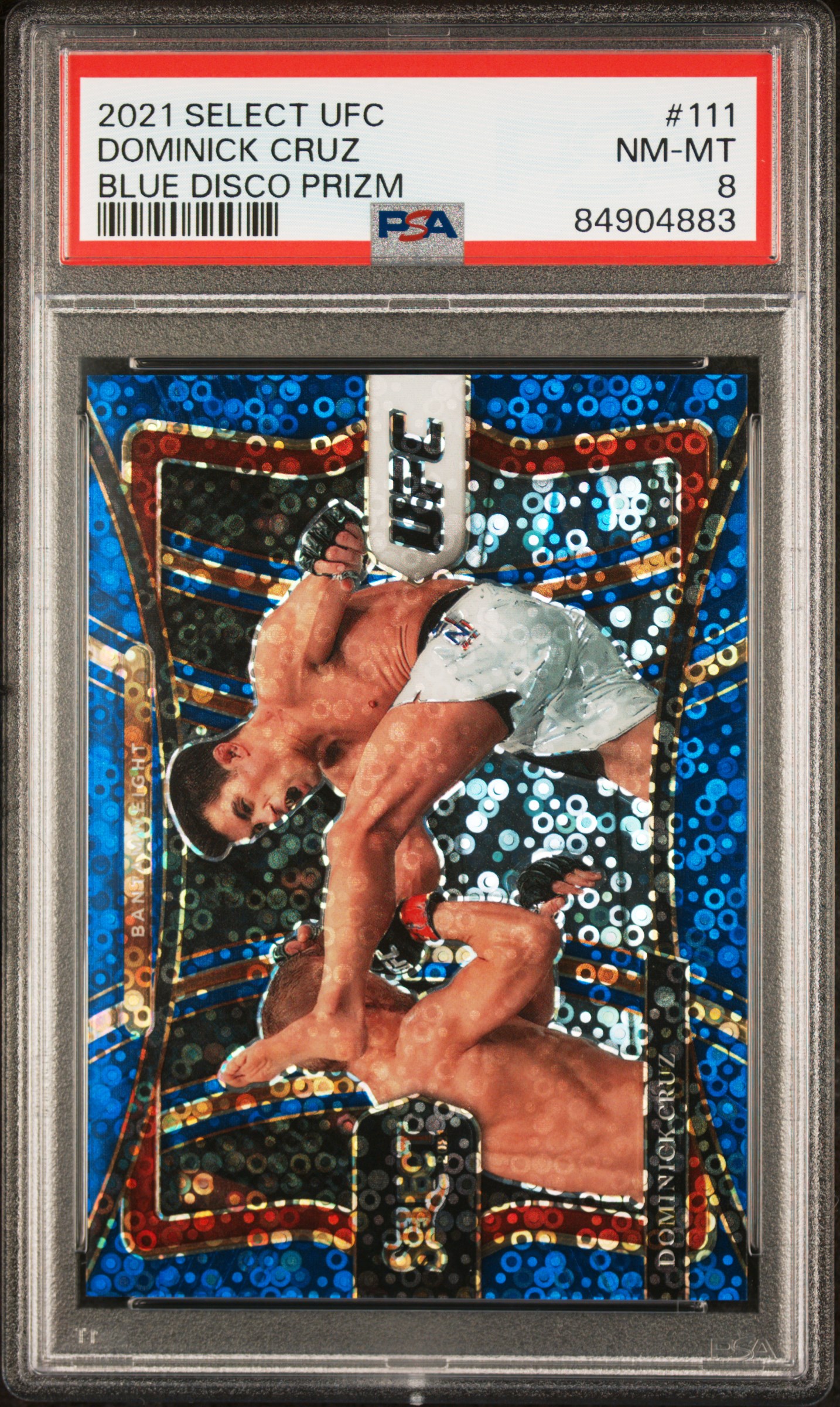 2021 PANINI SELECT UFC #111 DOMINICK CRUZ BLUE DISCO PRIZM