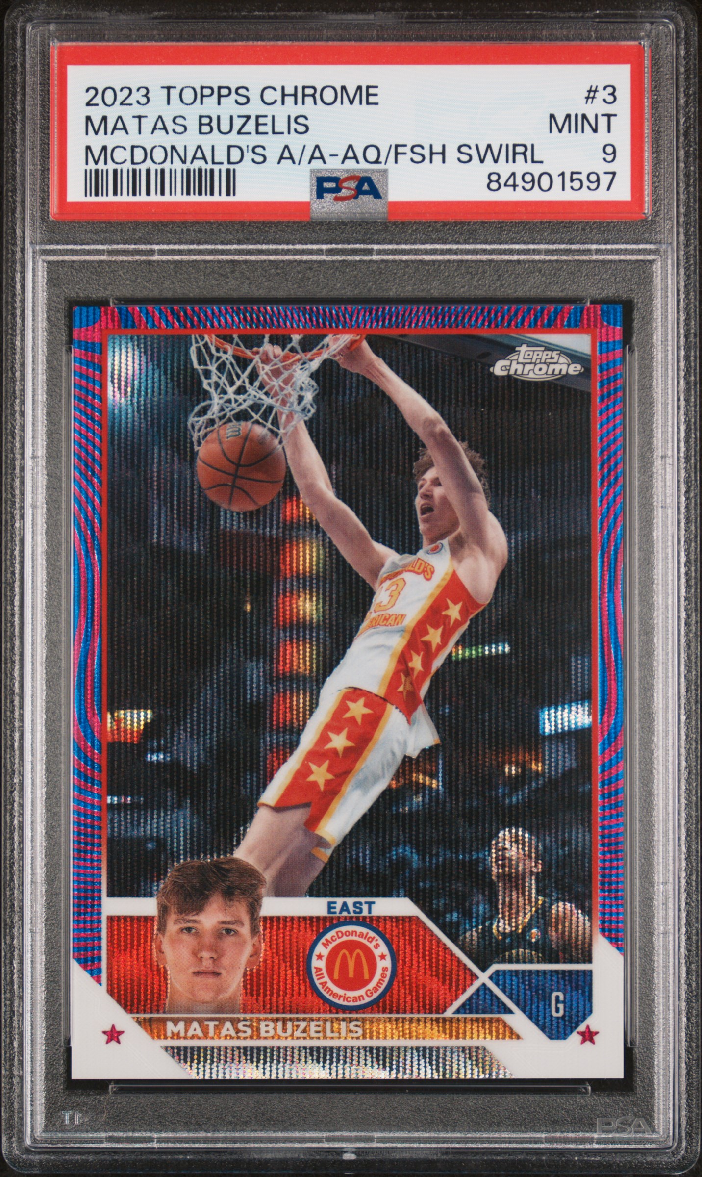 2023 TOPPS CHROME MCDONALD'S ALL-AMERICAN #3 MATAS BUZELIS MCDONALD'S A/A-AQ/FSH SWIRL