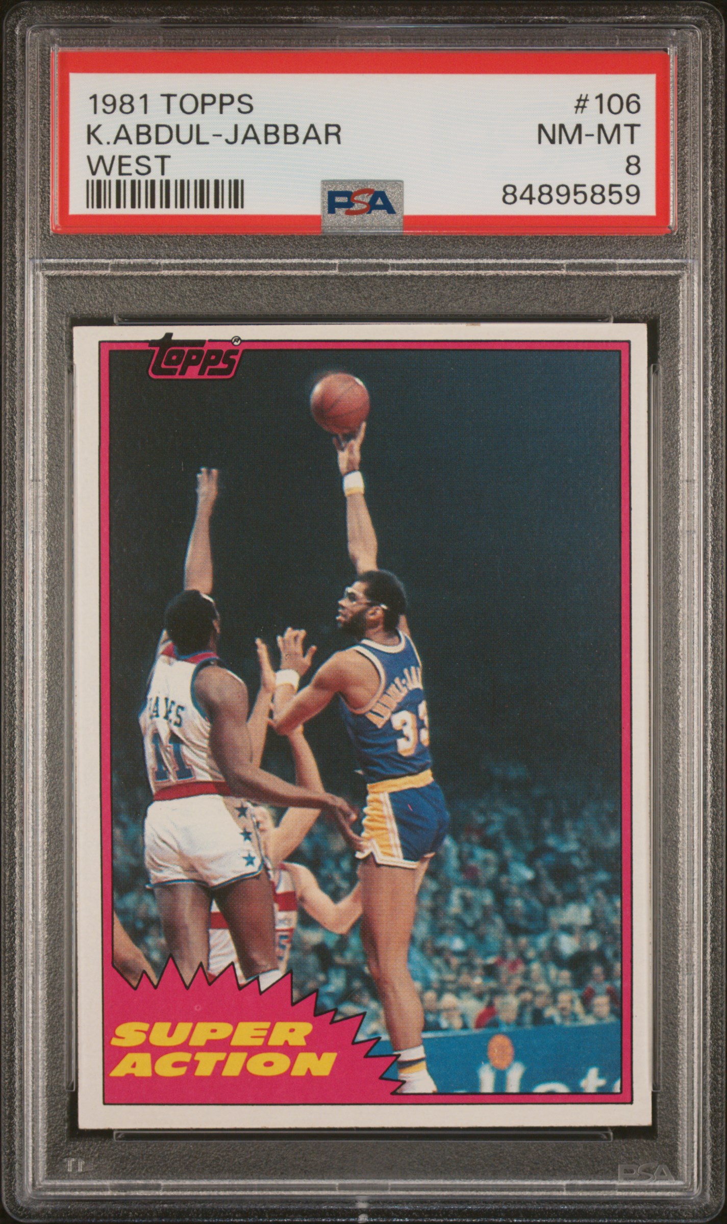 1981-82 Topps West #106 Kareem Abdul-Jabbar – PSA NM-MT 8