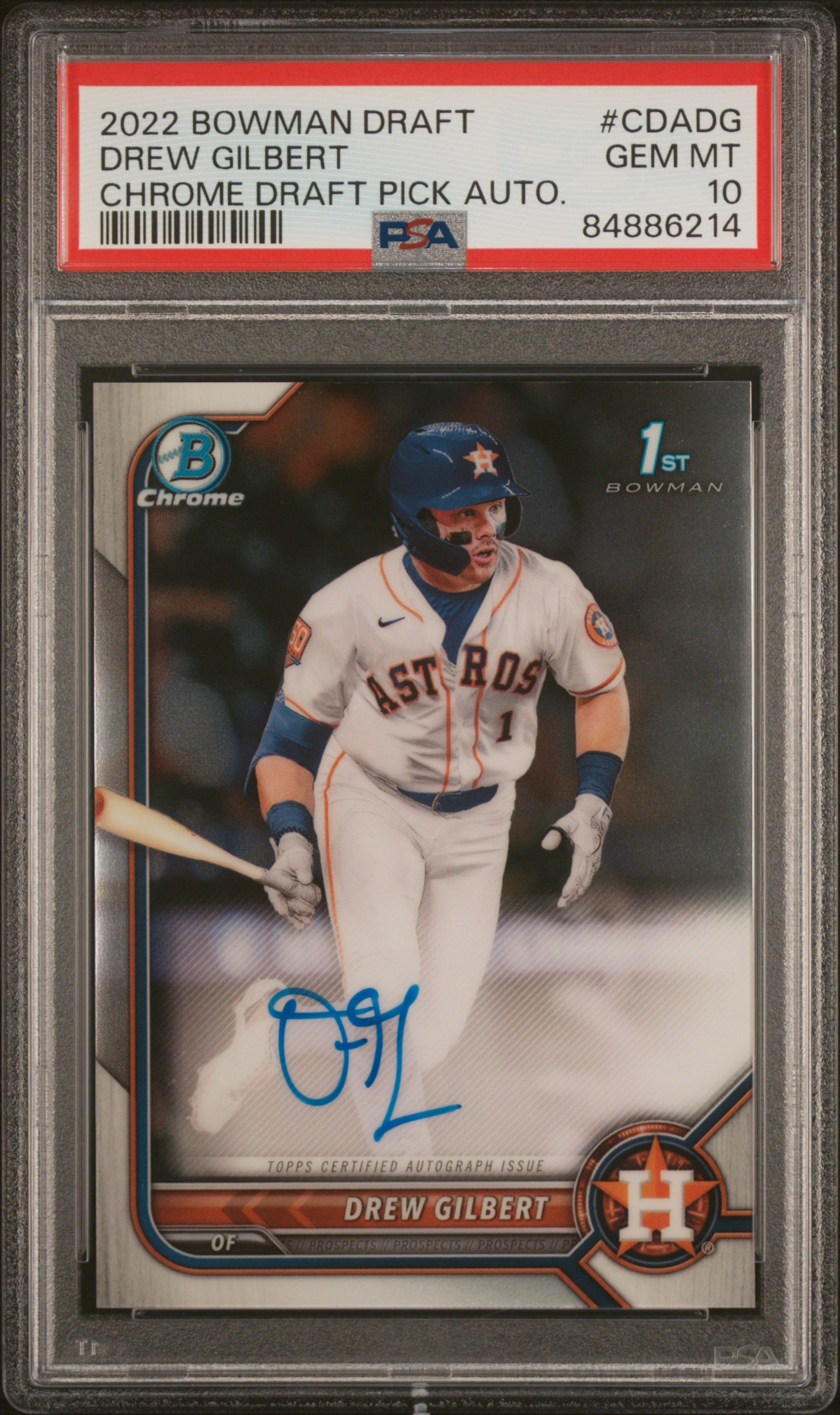 2022 BOWMAN DRAFT CHROME DRAFT PICK AUTOGRAPHS #CDADG DREW GILBERT CHROME DRAFT PICK AUTO.