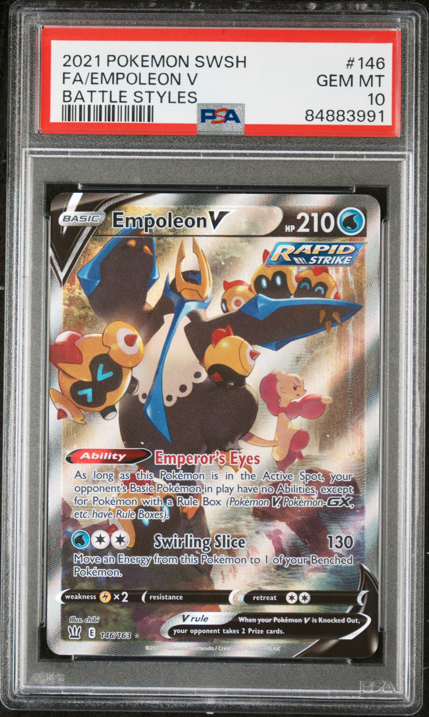 2021 POKEMON SWORD & SHIELD BATTLE STYLES #146 FA/EMPOLEON V BATTLE STYLES