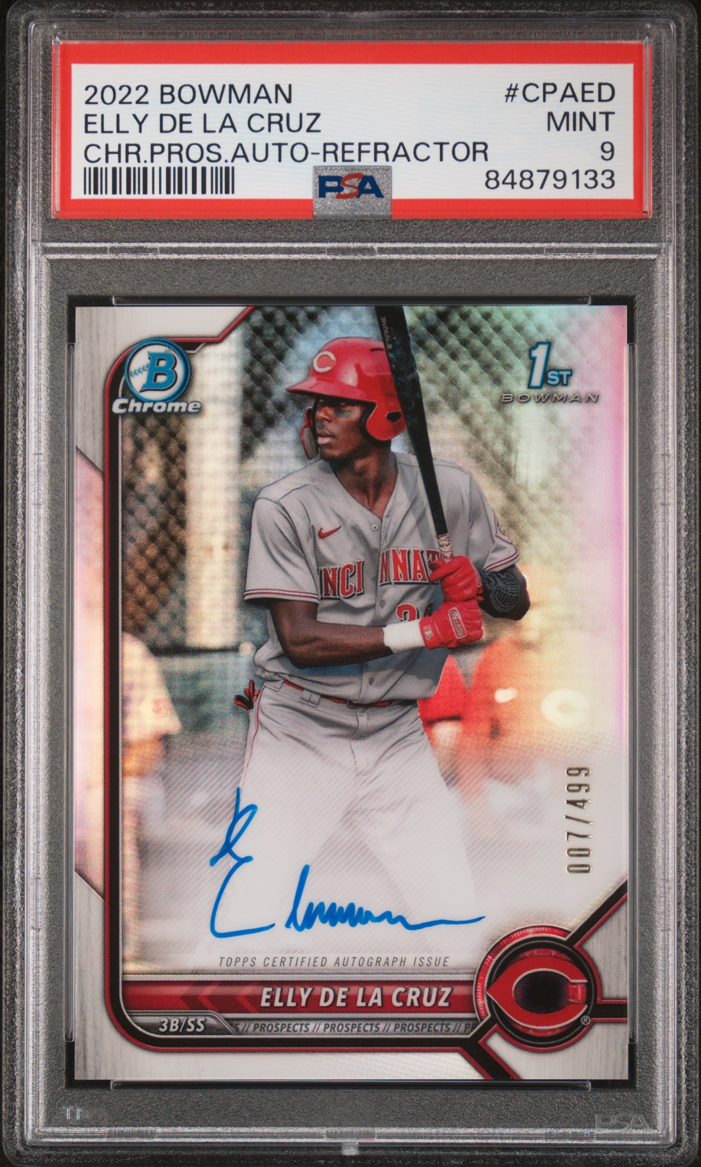 2022 BOWMAN CHROME PROSPECT AUTOGRAPHS #CPAED ELLY DE LA CRUZ CHR.PROS.AUTO-REFRACTOR