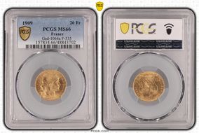 1909 20 Fr Gad-1064a F-535 MS66