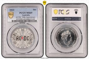 2023 50C AC/DC 50th Anniversary Colorized MS69