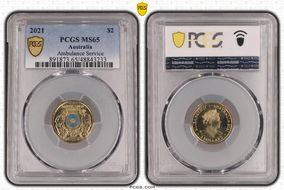 2021 $2 Ambulance Service Colorized MS65