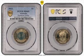 2021 $1 Donation Dollar Colorized MS65