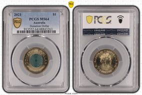 2021 $1 Donation Dollar Colorized MS64