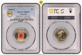 2018-C $2 Armistice Centenary Colorized MS69