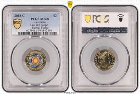 2018-C $2 Lest We Forget Eternal Flame Colorized MS68