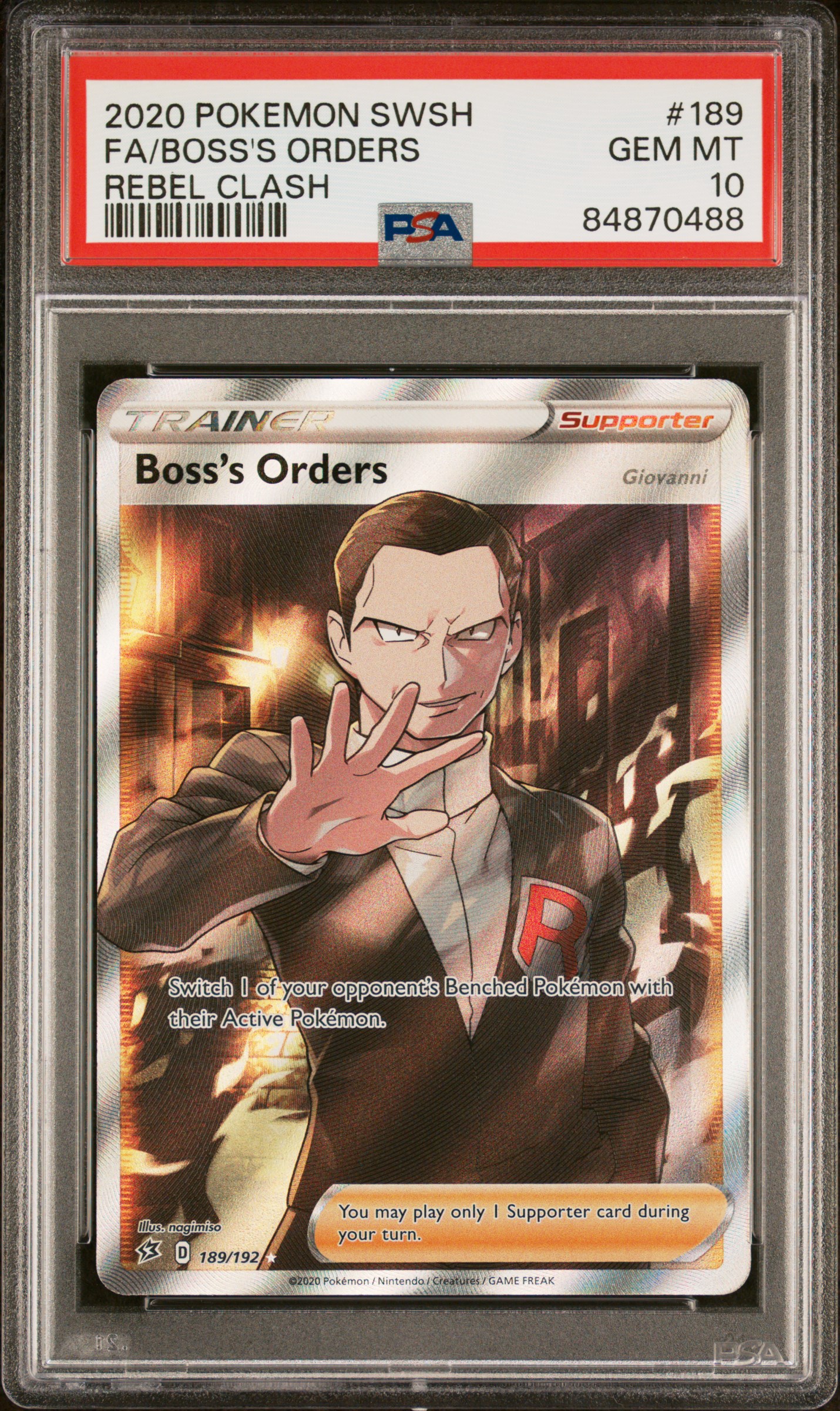 2020 POKEMON SWORD & SHIELD REBEL CLASH #189 FA/BOSS'S ORDERS REBEL CLASH