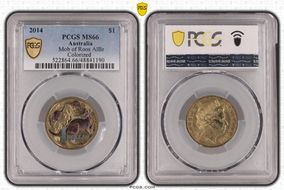 2014 $1 Mob of Roos AlBr Colorized MS66