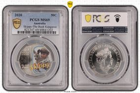 2020 50C Skippy-The Bush Kangaroo Colorized MS69