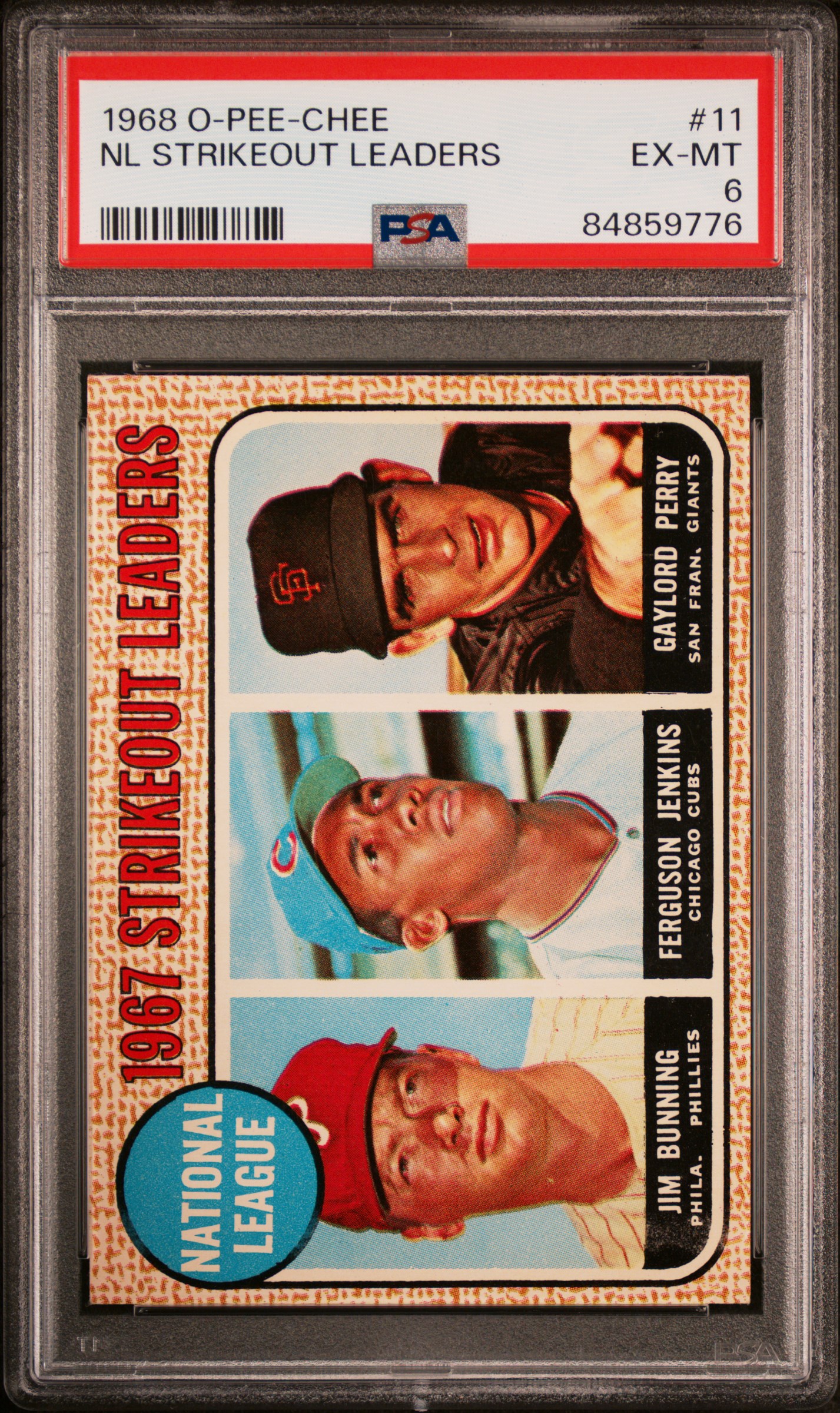 1968 O-PEE-CHEE #11 NL STRIKEOUT LEADERS