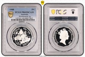 1988 50C Bicentennial Ag PR69DCAM