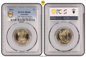 2014 $1 100 Years of Anzac MS66